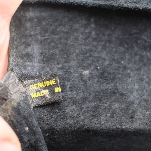 Vintage Eel Skin Black Leather Clutch Purse Handbag Beautiful Retro 1950s Bag - Picture 14 of 16